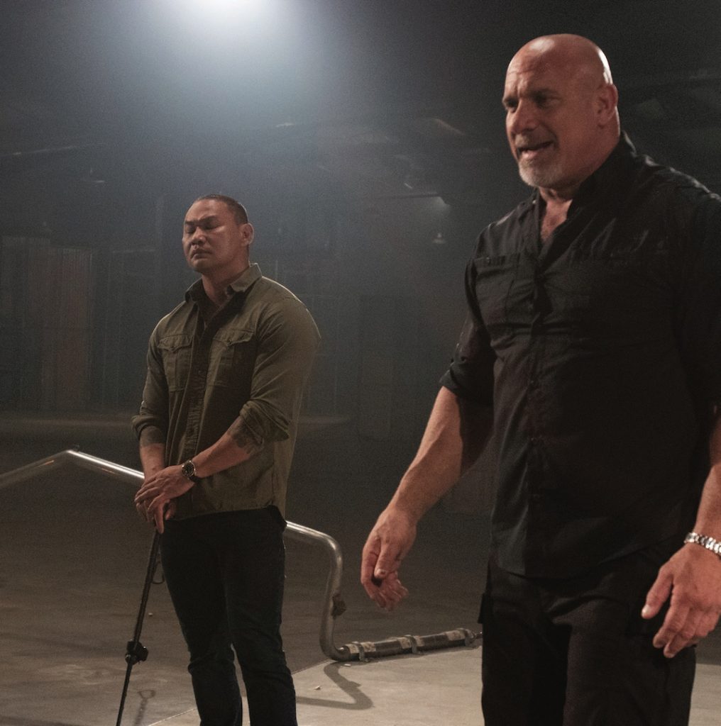 Bill Goldberg and Tu Lam on set, finding a moment of Zen