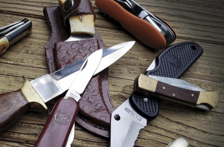Quality knives in a pile