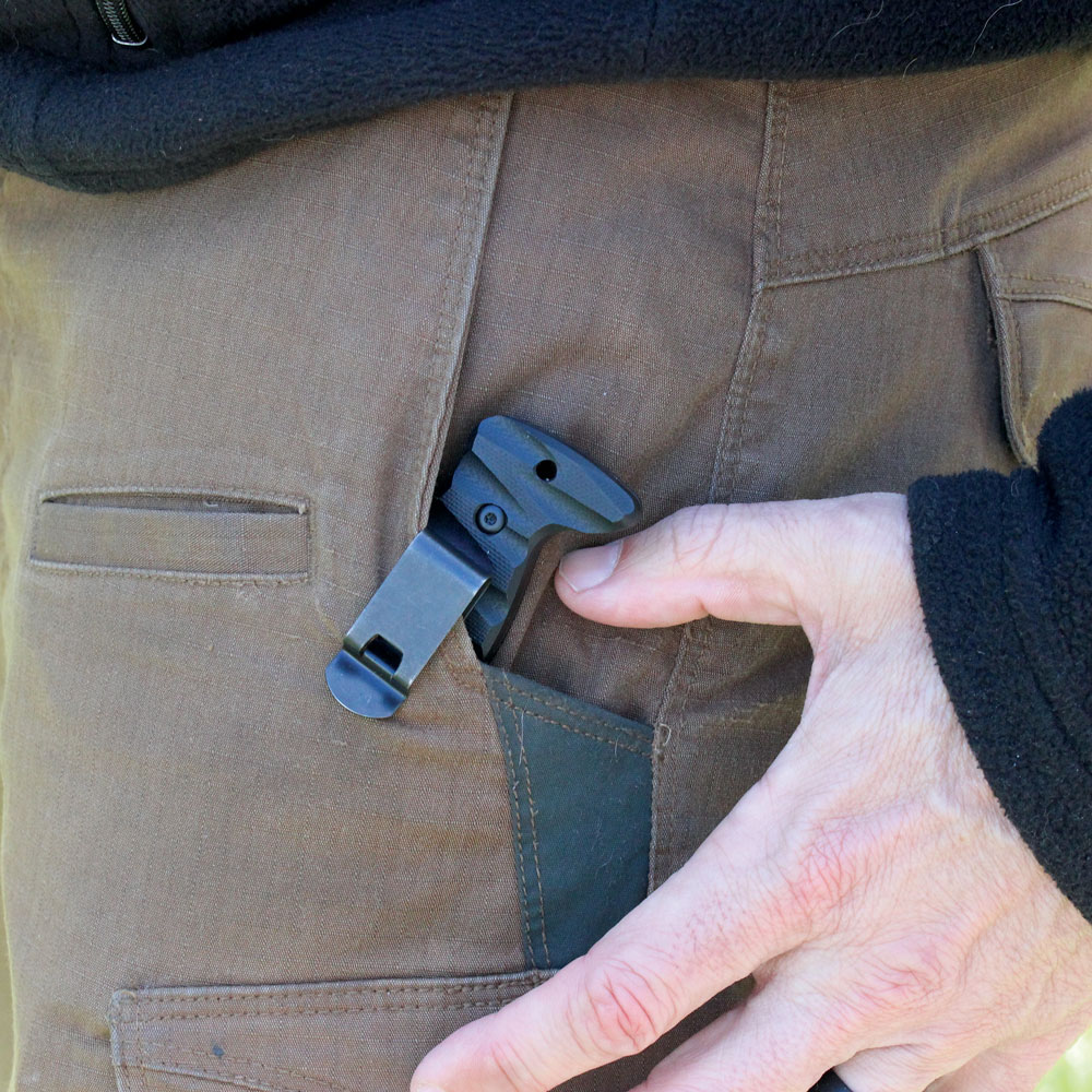 The Firesheath pocket- carry allows for quick and easy deployment