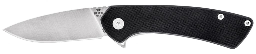 The Buck 040 Onset is a flipper-style folder that features a 3 3/8-inch drop-point blade of S45VN steel.