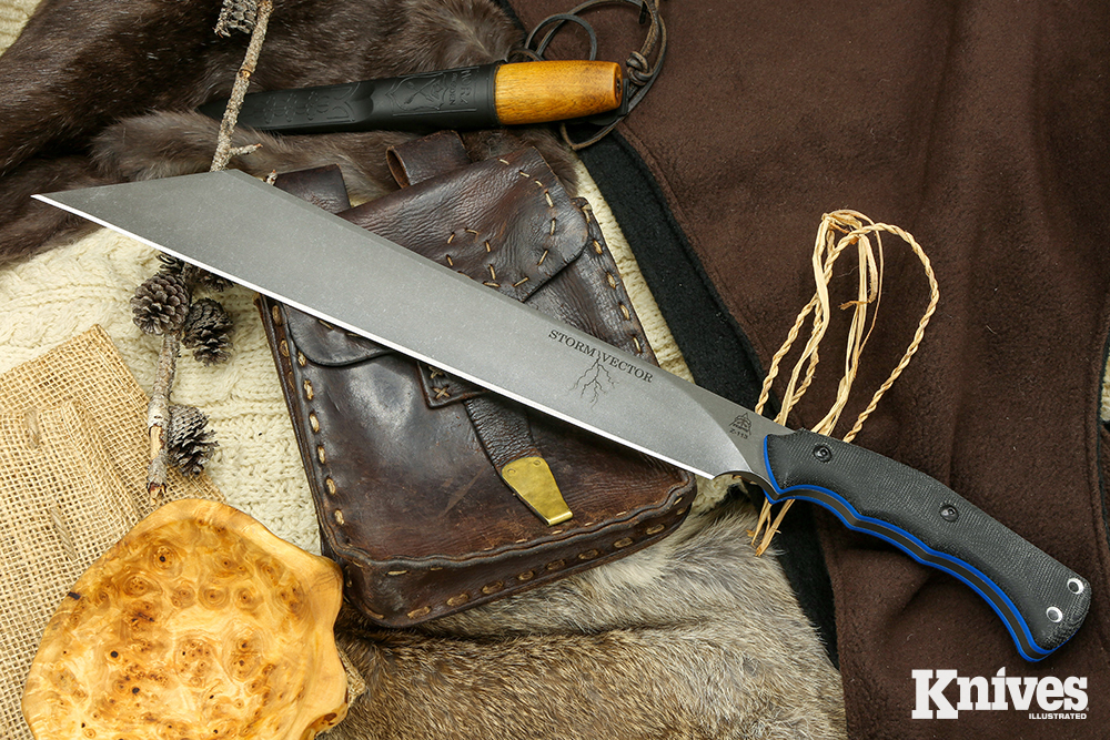 The TOPS Knives Storm Vector is a seax-style knife