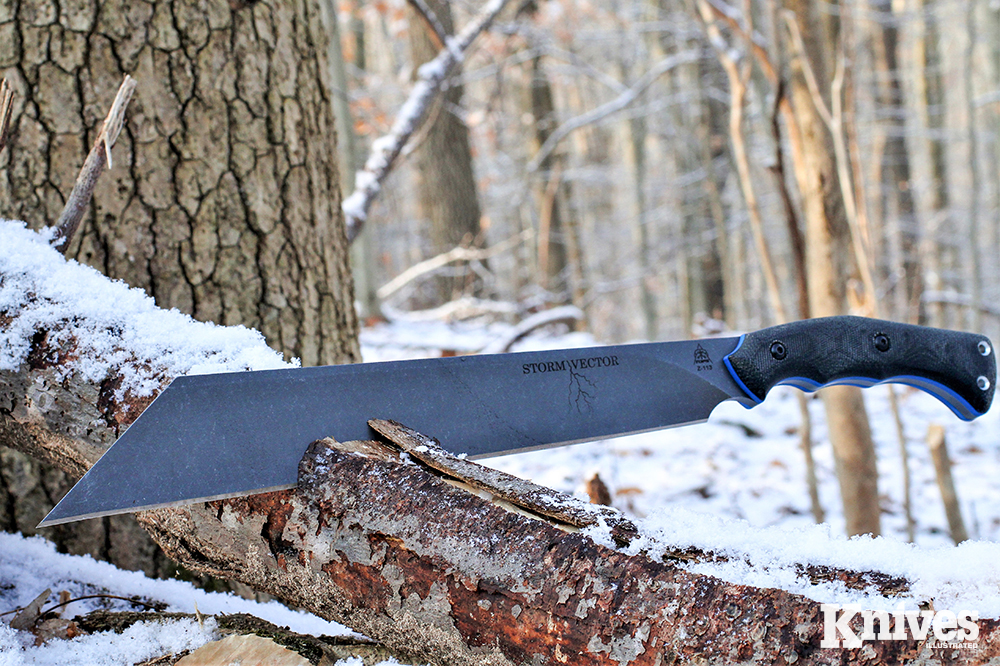 Biting deep, the TOPS Storm Vector has a weighty forward balance, lending itself well for chopping.