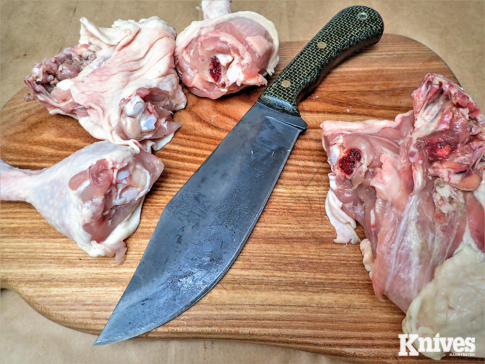 Butchering chicken for various meals, the author put the Bear Forest Knives Wood Butcher through some kitchen tests. 