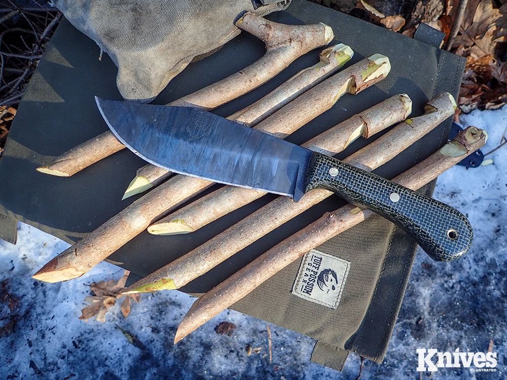 Several tarp stakes were made with the Wood Butcher for tarps and anything needed to be pegged down in deep snow. 