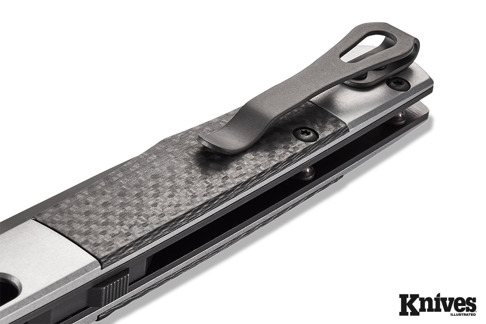 The integrated pocket clip allows you to clip the knife to an interior front pocket with ease.