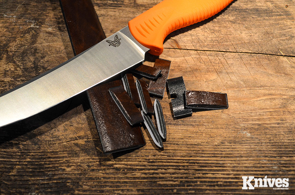 From slicing to push cuts, the Meatcrafter made short work of a thick leather belt.