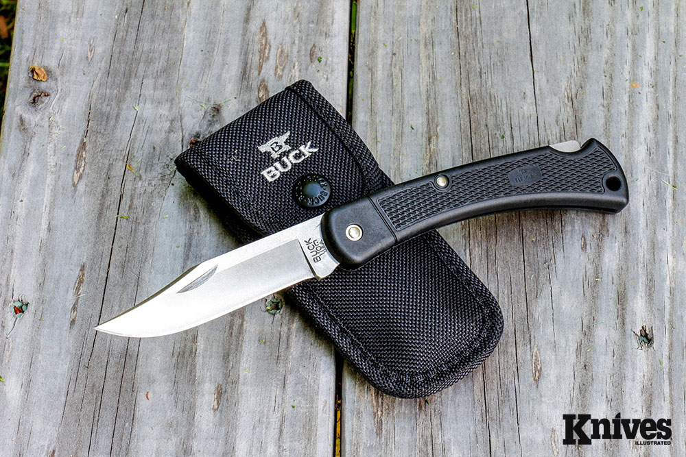 The Folding Hunter LT is a lightweight, inexpensive version of the Model 110 with a nylon handle