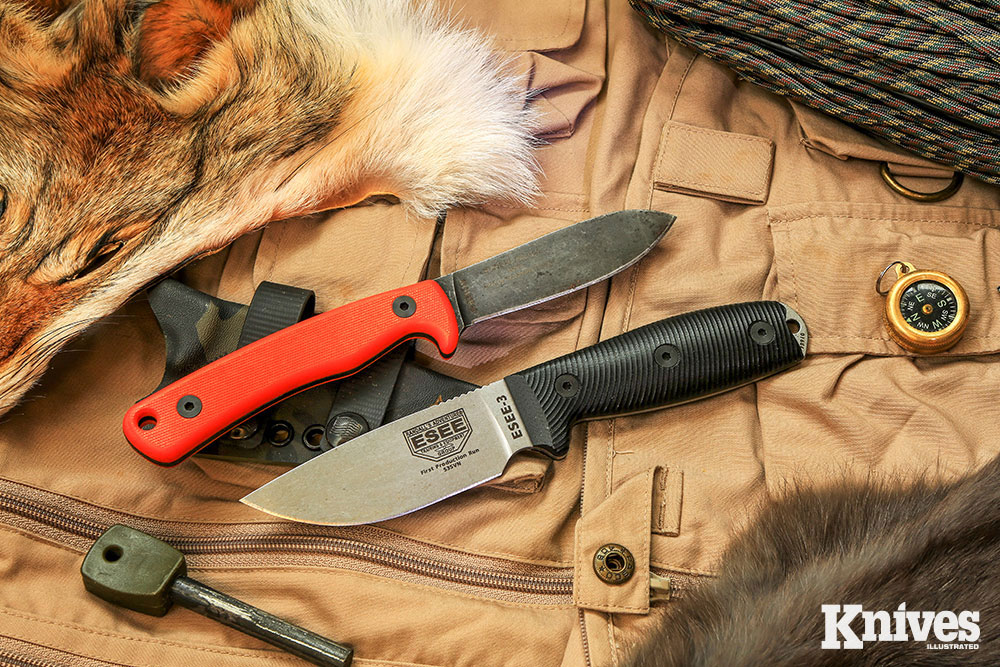 Ashley Game Knife (top) and a revamped ESEE-3 with S35VN steel (bottom)