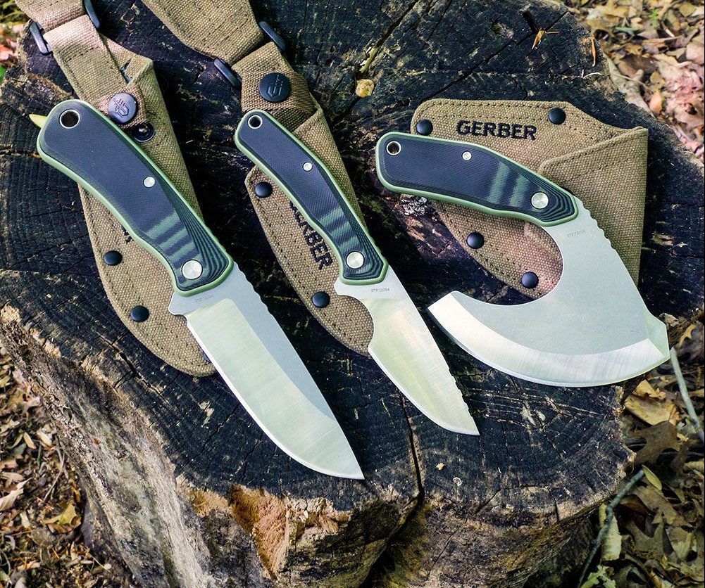 The three blades that comprise Gerber’s new Downwind Series