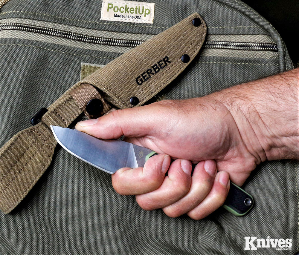 The Gerber Downwind Caper was comfortable in the hand when using several different grips on the knife.
