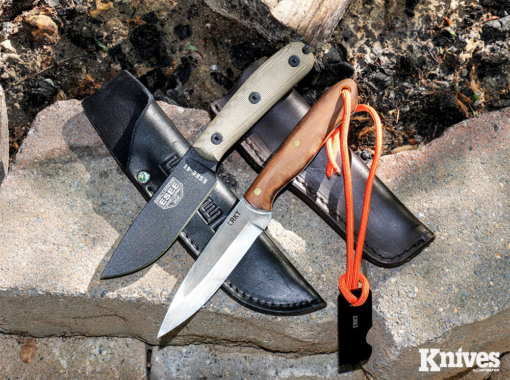 ESEE-4 HM (top) and CRKT Saker, could be used to field-dress big game animals.