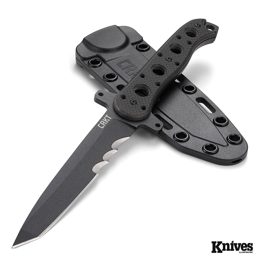 CRKT’s M16–13FX Knife illustrates that a knife can be both simple in form and still offer some extra features such as serrations and a tanto-style, puncture- tipped blade. CRKT photo.