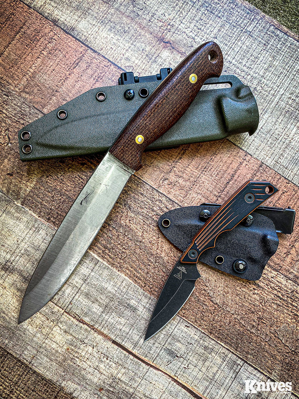 Craig Caudill’s favorites are the Shemanese (L) made by LT Wright and the Headstrong from Filo Bladeworks.