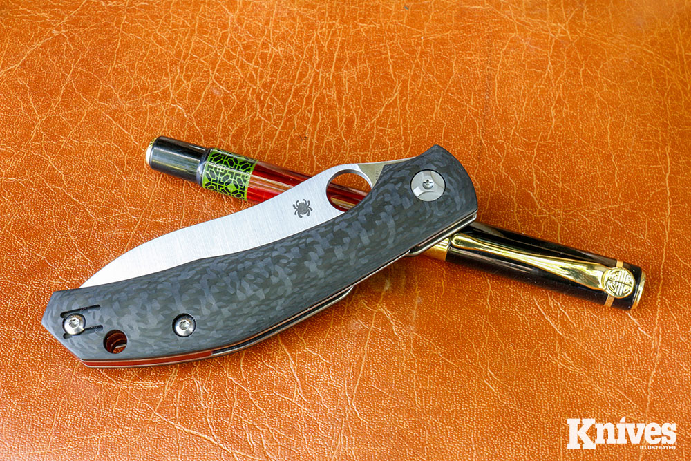 The author found the handle configuration of the Kapara to be extremely ergonomic. The handle scales are carbon fiber to keep things light. Closed, the folder measures 4.69 inches. Yet it weighs just 3.3 ounces, making this mid-sized knife a joy to carry.