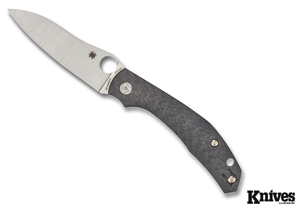 The drop-point blade of CPM S30V steel features a plain edge with full, flat grind. It arrived to the author exceptionally sharp. Spyderco photo.