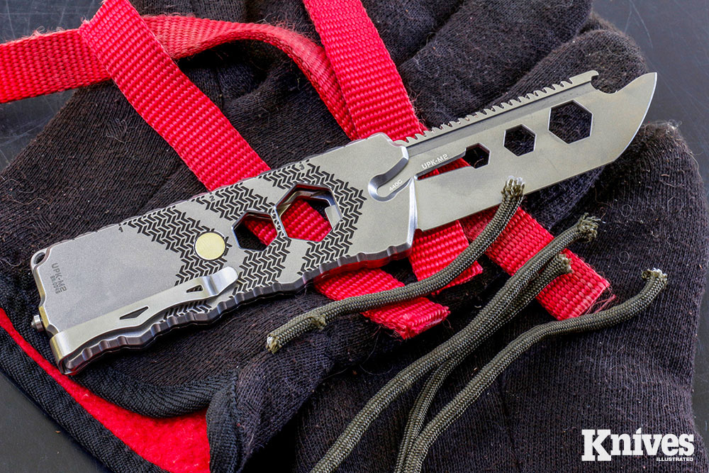 The UpKnife UPK-M2 is an updated version of a clever multitool with lots of utility and a flat profile for your pocket. With the blade fully open, it is long enough to handle most any task.