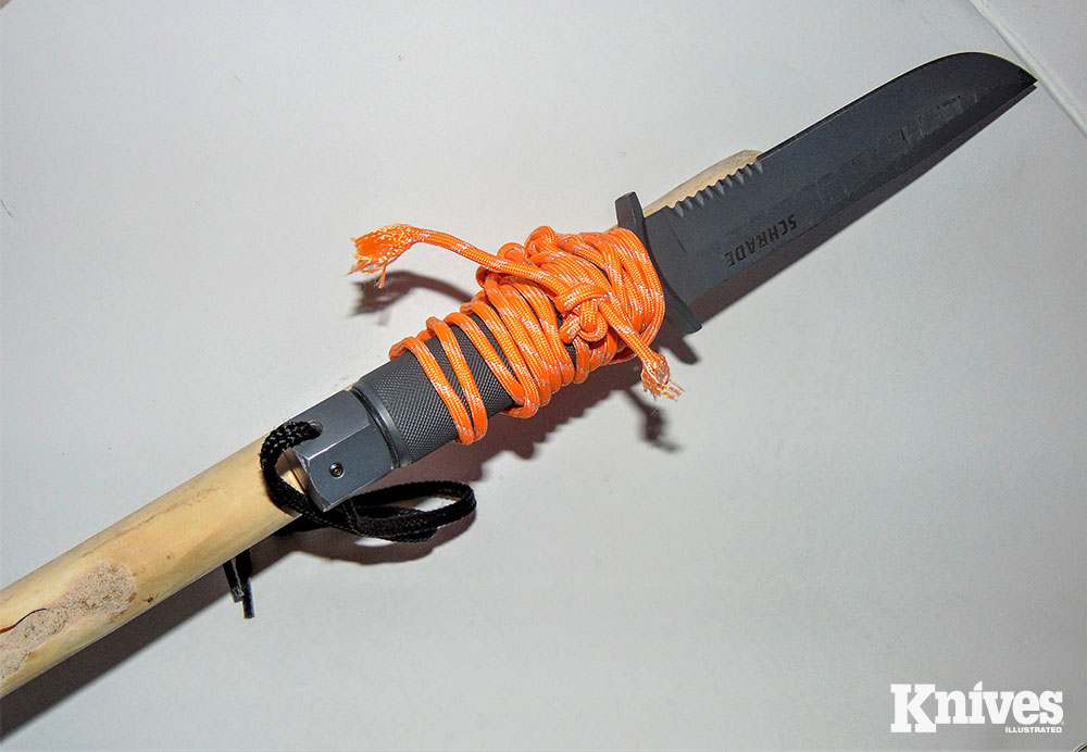 A knife attached to a sapling or a stick can make a great spear for both food gathering and personal defense.