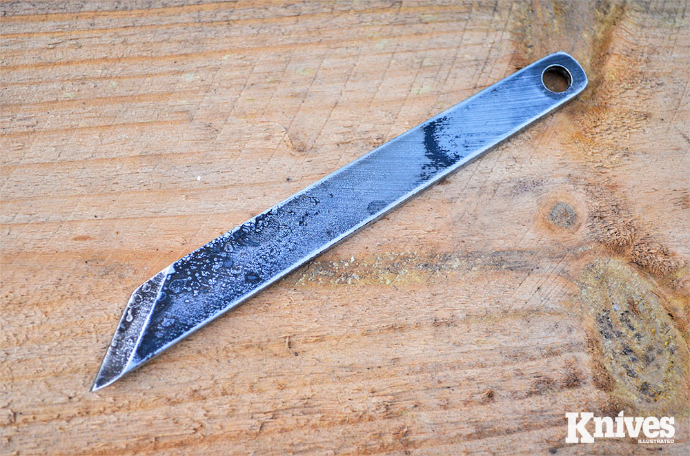 This kiridashi made by Bright Forest Forge is an example of a chisel blade.