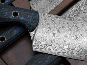 Closeup of Damasteel blade