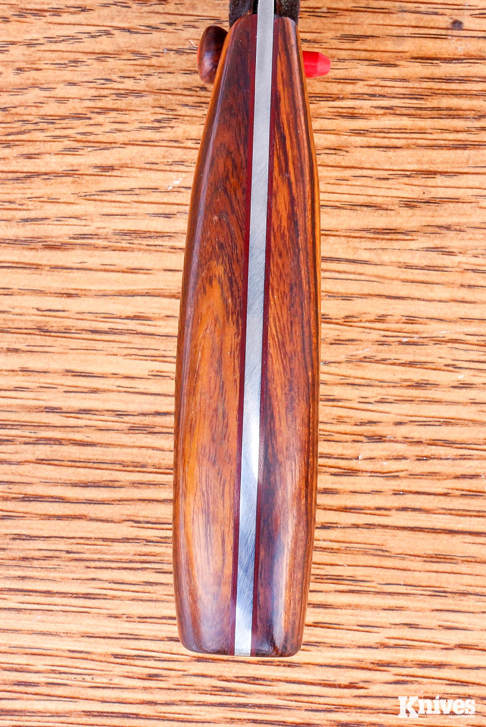 The attractive handle on the knife the author tested was made of desert ironwood. It was sufficiently thick and well contoured to give the knife a good feel in use.