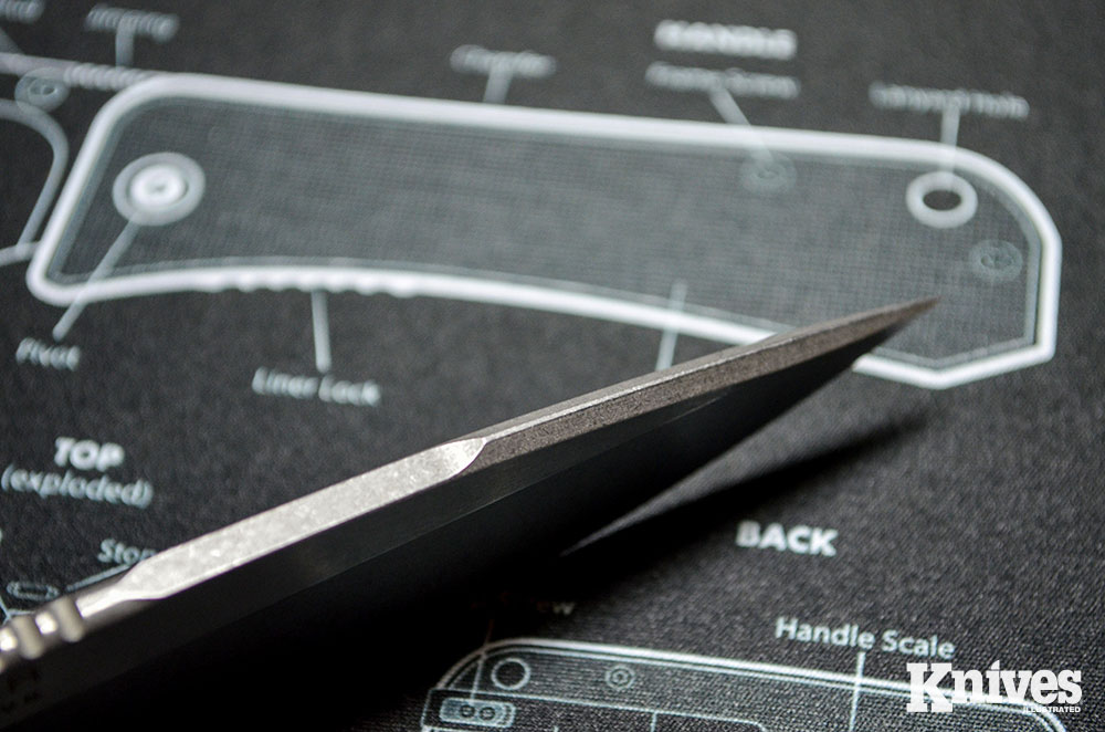 There is an unsharpened swedge, which allows for a piercing point.