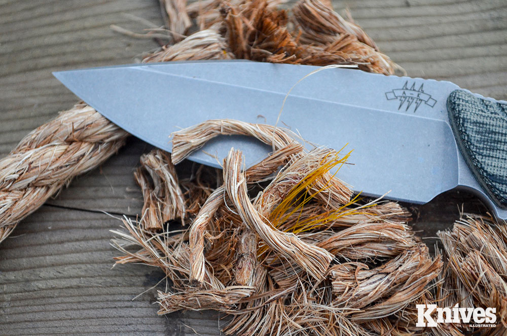 Sisal rope was cut into shreds with just a little sawing back and forth with the Attleboro.