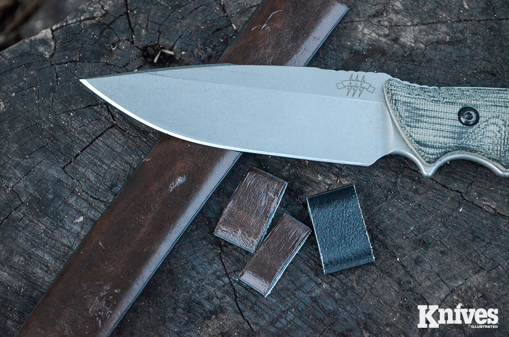 Just two slices with the edge lopped off sections of a thick leather belt.