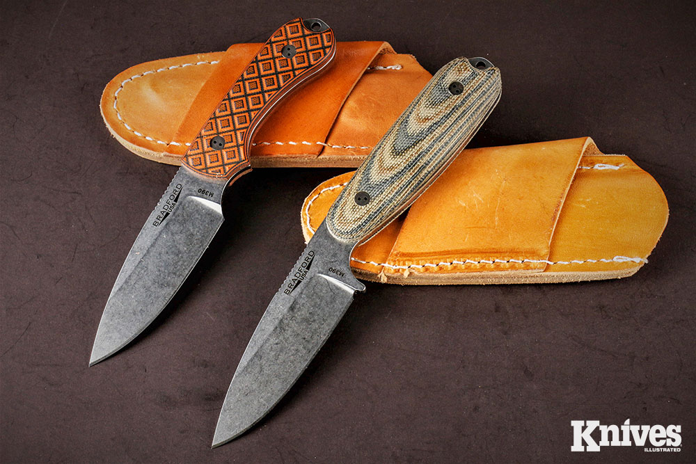 Although shaped differently, the Bradford Guardian 3 (left) and Guardian 3.5 have about the same blade length.