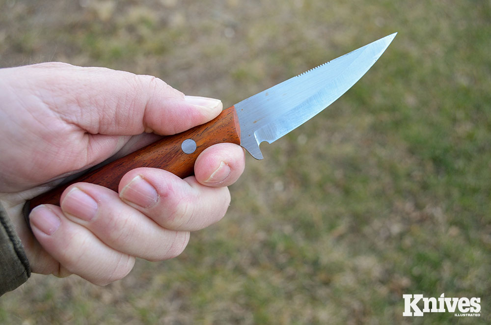 The Fledgling is a smaller fixed blade, but there’s still plenty of handle for a solid grip.
