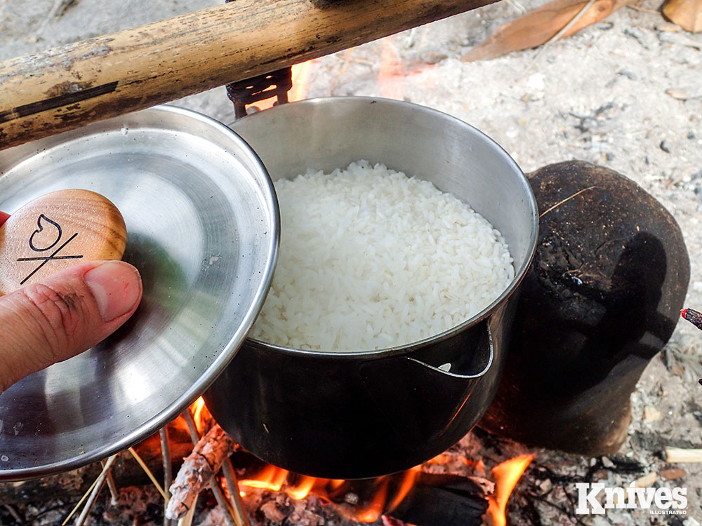 The Kessel pot was used as a rice maker in the Philippines on a jungle camp trip. The pot would wear many hats on this trip, where it was one of two cooking containers.