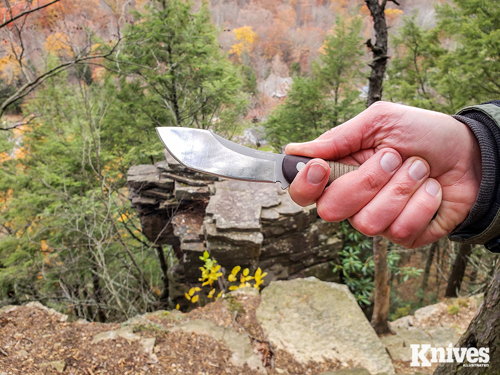 The Mountaineer is not technically part of the Mountain Pass line and differs slightly with its higher grind and polished finish. It has a certain Nessmuk inspiration and would make a great hunting knife.