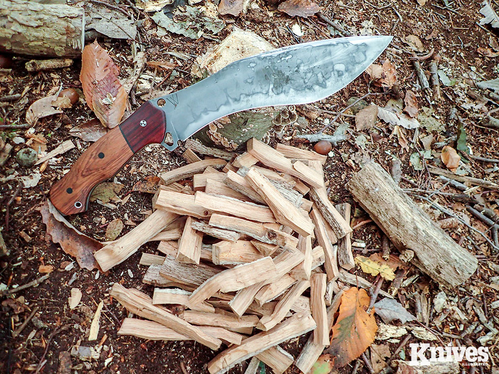 The author chopped dead maple branches and split small oak rounds for wood stove fuel.