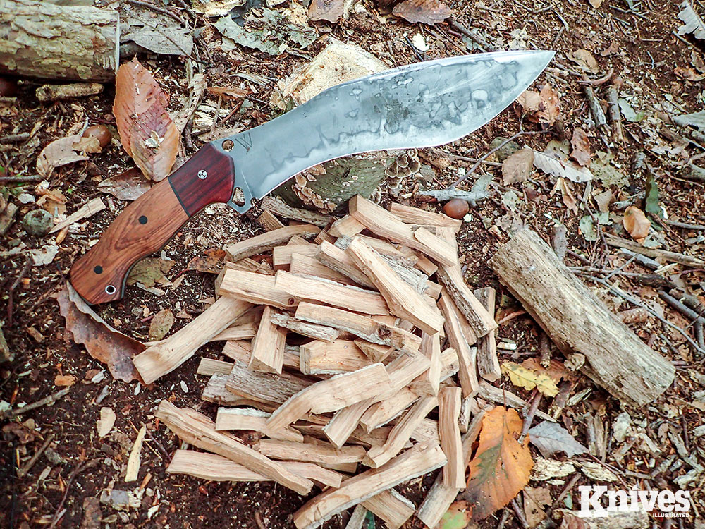 The author chopped dead maple branches and split small oak rounds for wood stove fuel.