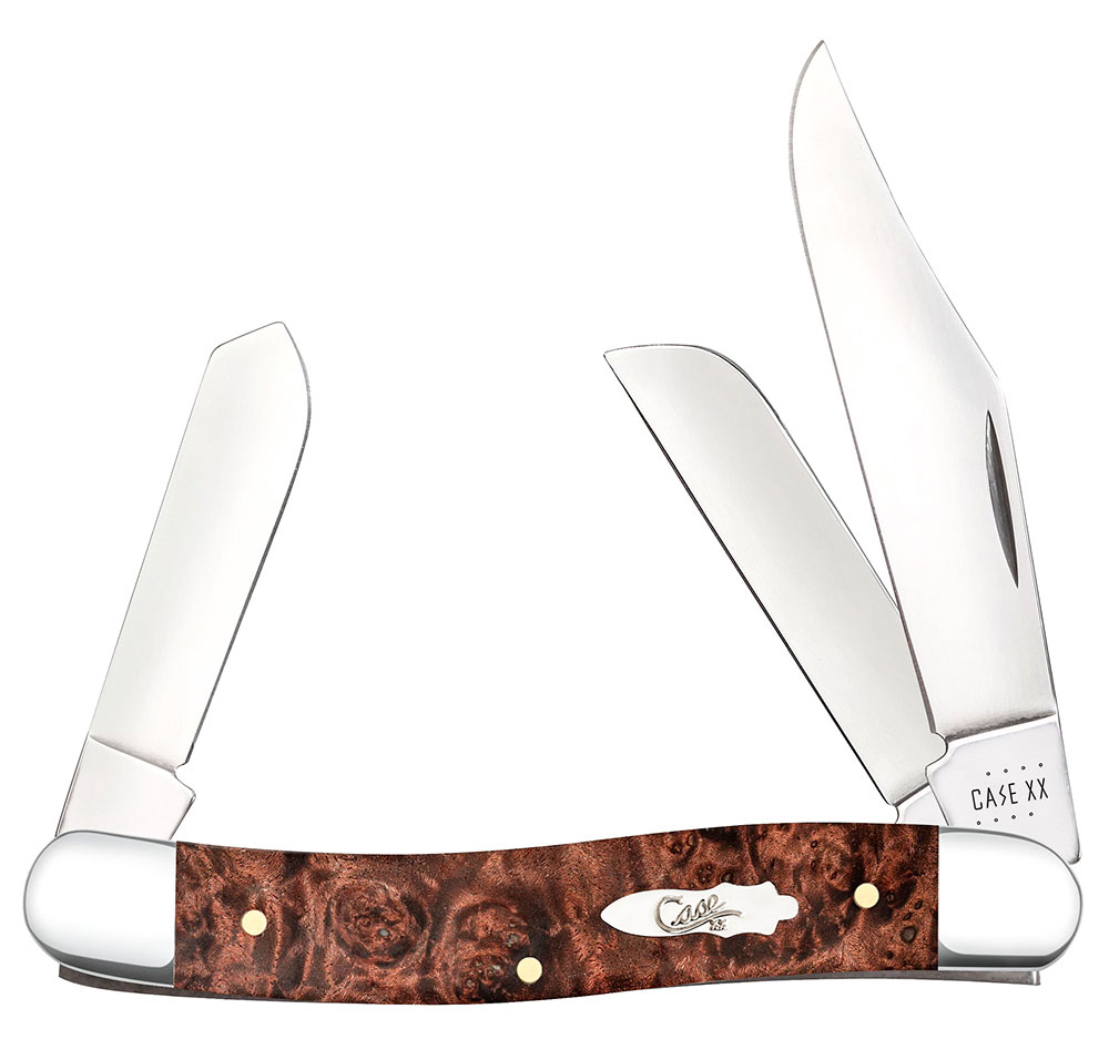 Case Brown Maple Burl Wood Stockman