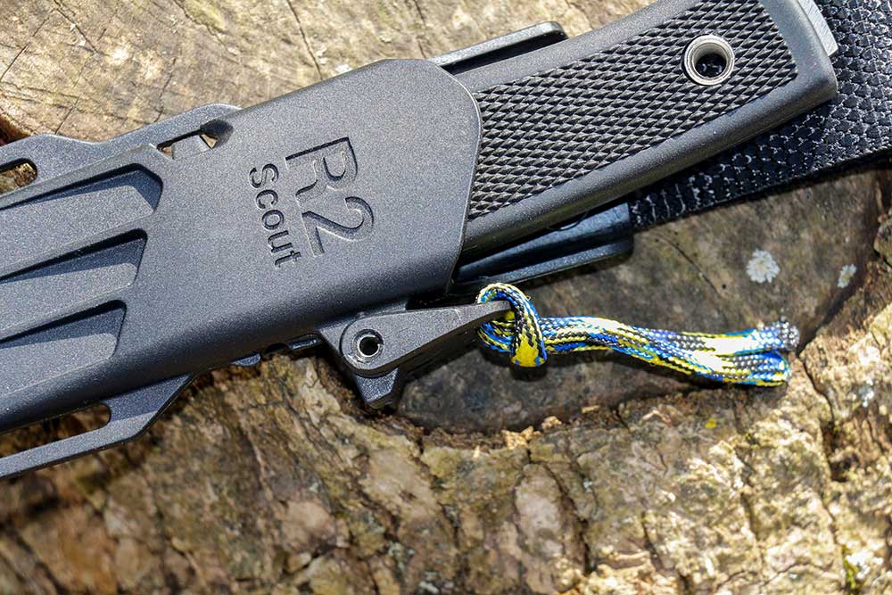 The sheath’s locking latch