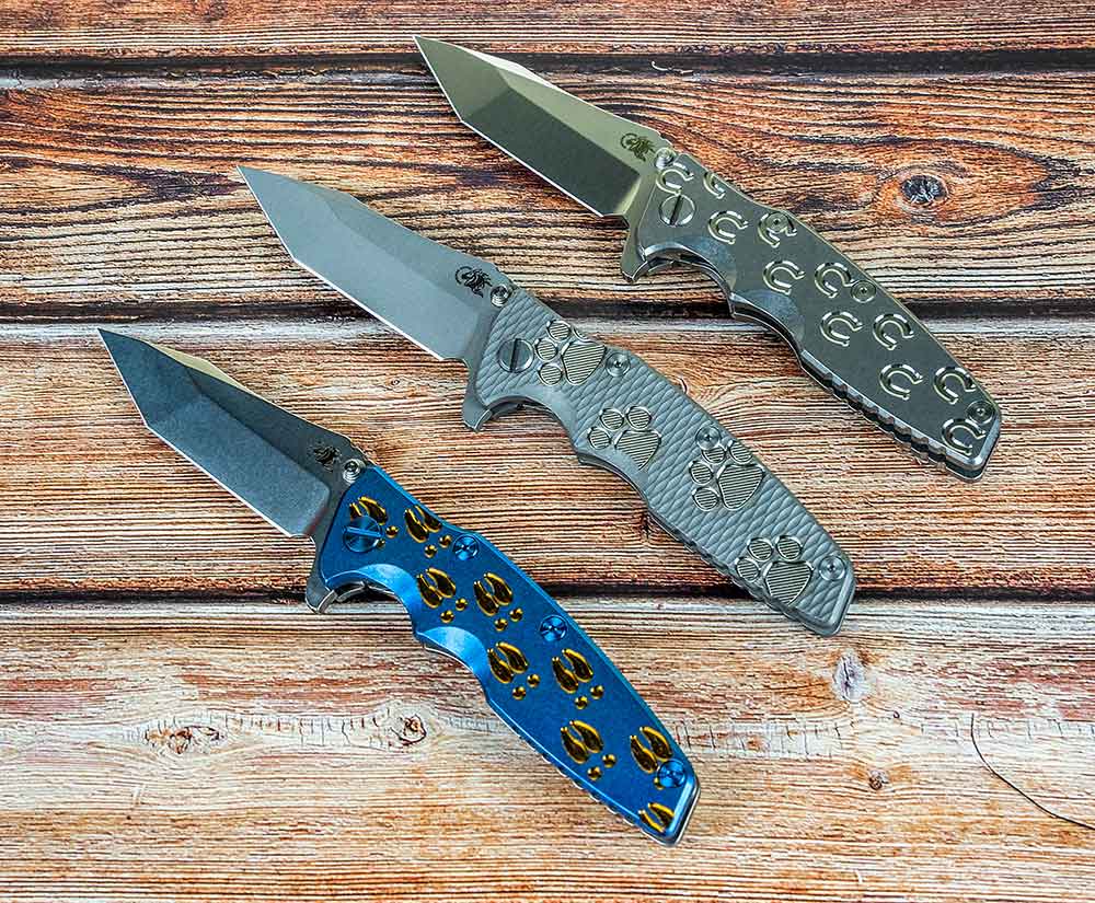 trio of Eklipse 3.5-inch tantos from Hinderer Knives