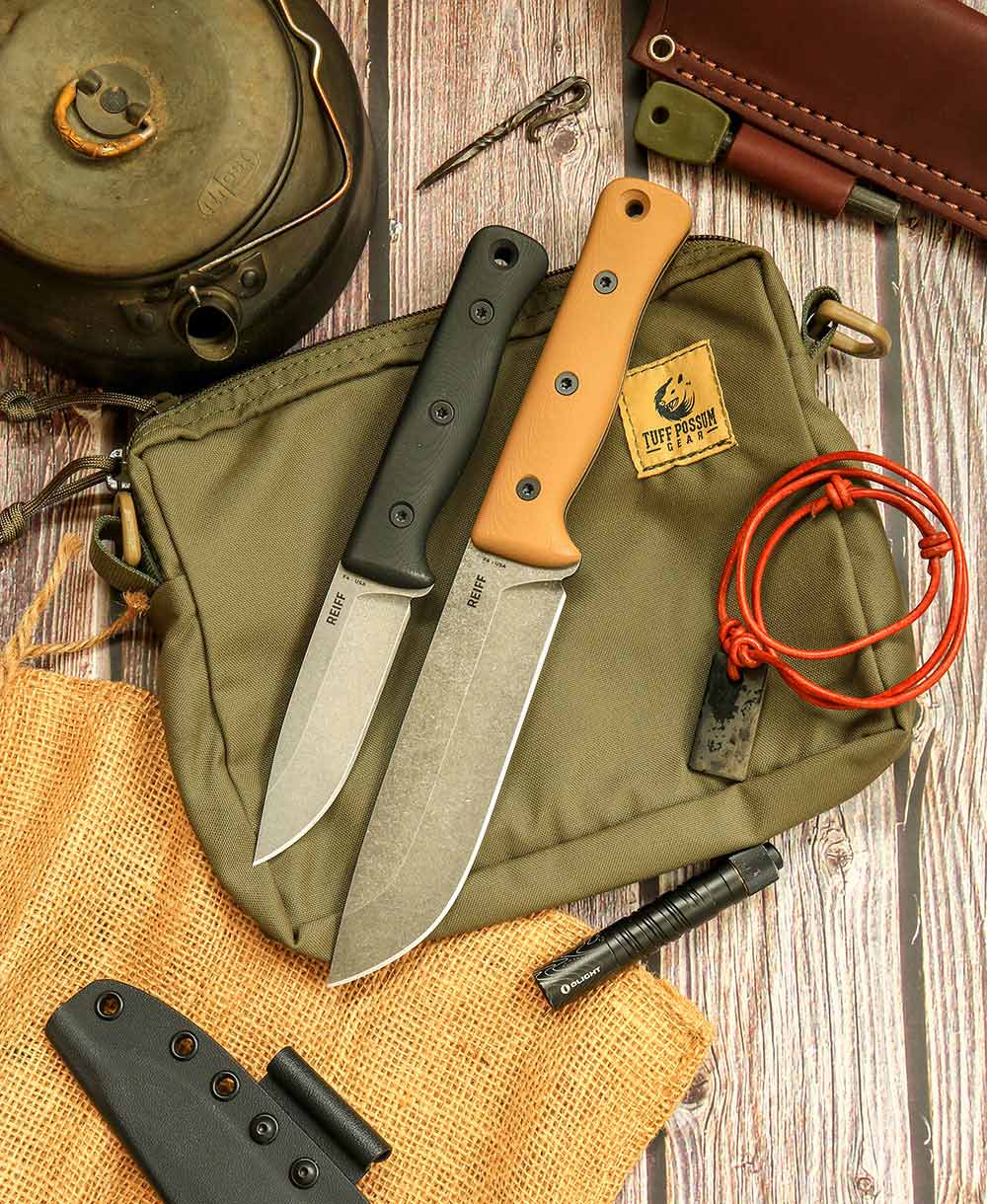 Reiff Knives Bushcraft F4 Survival Knife and Reiff F6 Leuku Survival Knife