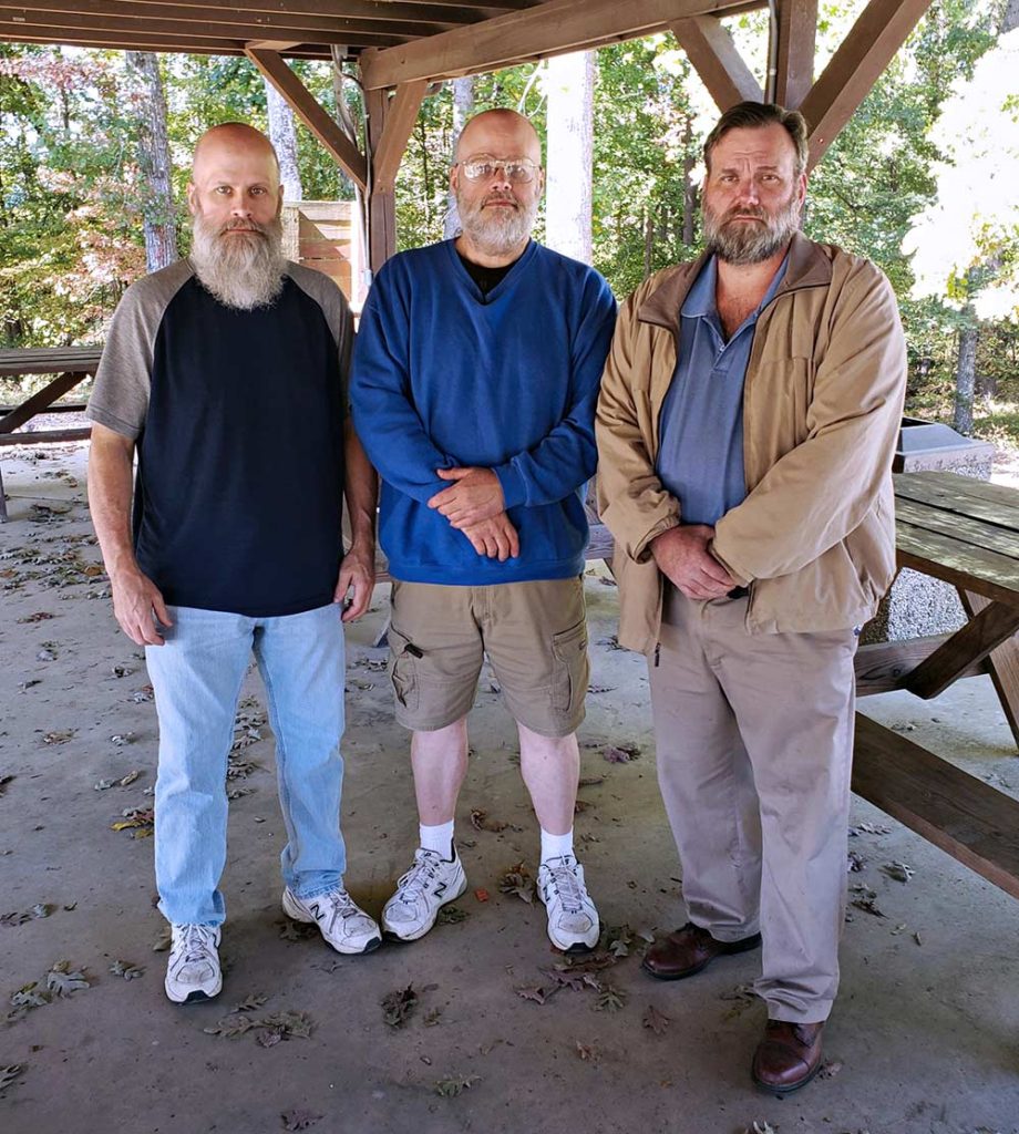 The driving force behind PB&J Handmade Knives is (left to right) Phillip Jones, Barry Jones and Jake Kirks.